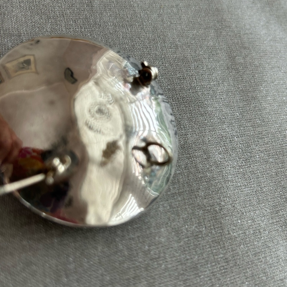 Silver and turquoise pendant / brooch - Picture 4 of 5
